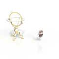 Other Decorative Objects Featuring Gold Armillary Sphere And Brown Stacked Ornament