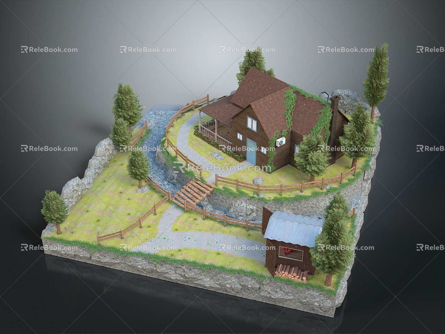 Cartoon Landscape Animation Landscape Landscape Landscape Landscape Rural Landscape Painting Outdoor Landscape Rural Landscape 3d model