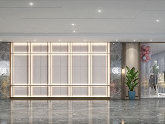 Modern Hall Lobby 3d model