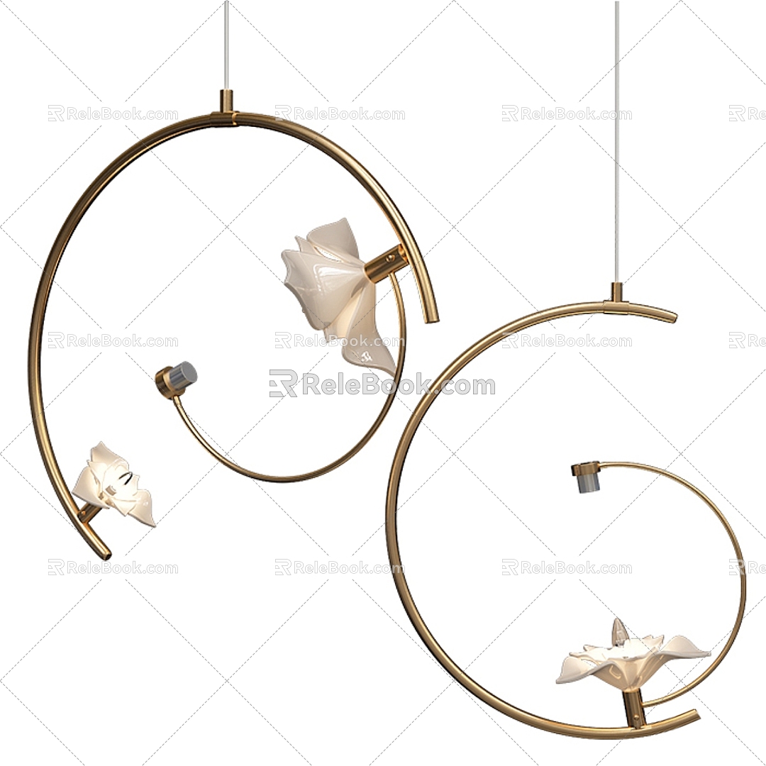 Magnolia chandelier creative chandelier 3d model