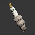 Automotive Spark Plug Featuring Metal Threaded Body Ceramic Insulator And Gold Tip 3d model