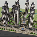 Residential Area Master Plan Featuring High Rise Buildings Green Spaces And Central Squares