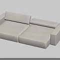 Light Gray Modern Double Sofa With Sleek Lines And Minimalist Design 3d model