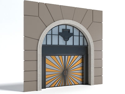 Style Door Head Facade Entrance Architectural Appearance Style Architectural Gate 3d model