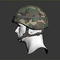 Camouflage Military Helmet Tactical Protective Gear On White Mannequin