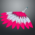Pink White Feather Fan With Blue Tip And White Handle For Daily Use