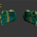 Teal Gloves With Orange Straps White Fingers On Black Surface With Reflection