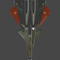 Fighter Jet with Gray Body and Orange Wingtips Modern Design and Cockpit View