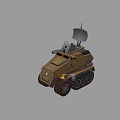 Brown Toy Tank Model With Tracks Turret And Military Design Features