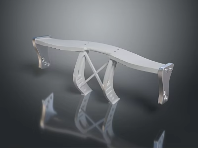 Silver Metal Modern Shelf Bracket With Sleek Curved Design For Home Organization 3d model
