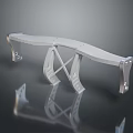 Silver Metal Modern Shelf Bracket With Sleek Curved Design For Home Organization 3d model