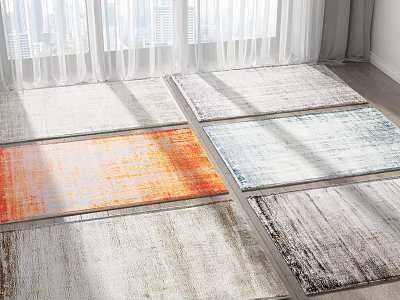 Modern Square Rugs With Various Colors And Textures For Interior Decoration 3d model
