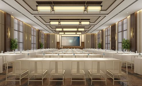 New Chinese Banquet Hall Hotel Conference Center 3d model