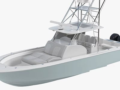 Modern Yacht With Tower Structure And Seating 3d model