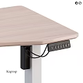 Modern Adjustable Electric Standing Desk With Different Color Tabletop Black White Legs And Control Panel