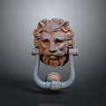 Lion Head Decorative Door Knocker With Vintage Metal Design And Classic Style