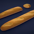 Fresh Golden Baguette Bread with Sliced Pieces and Soft Interior