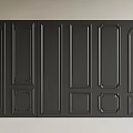Black Decorative Panel With Ornate Grooves And Various Shapes Design 3d model