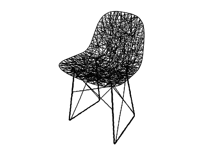 Modern Geometric Bar Stool With Metal Frame And Mesh Back Design 3d model