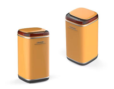 Siemens Orange Washing Machines Two Stylish Units Modern Home Appliances 3d model