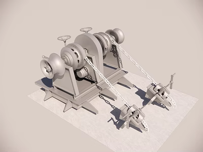 Heavy Duty Industrial Mechanical Device With Chain Gear And Stable Base Structure 3d model