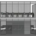 Spacious Modern Office Interior Design With Glass Hinged Doors And Partition Walls