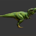 Vibrant Green T-Rex Dinosaur Model With Realistic Texture And Dynamic Stance 3d model