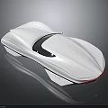 Futuristic White Car With Sleek Body Smooth Surface And Red Taillights