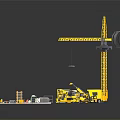 Construction Site Equipment Featuring Yellow Crane Vehicles Building Materials And Models 3d model