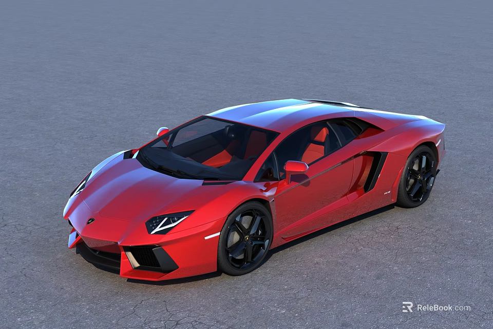Red Sports Car With Sleek Exterior Design Black Wheels And Aerodynamic Body Shape 3d model 