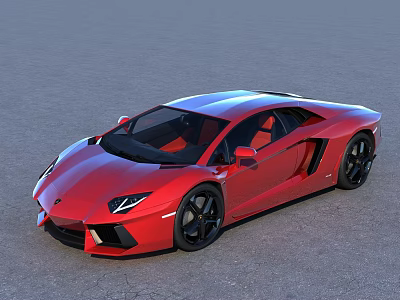 Red Sports Car With Sleek Exterior Design Black Wheels And Aerodynamic Body Shape 3d model