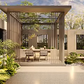 Modern Courtyard Garden Design With Lush Plants Stone Pathway And Steps