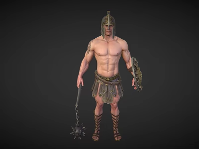 Modern game character gladiator 3d model Modern game character gladiator 3d model