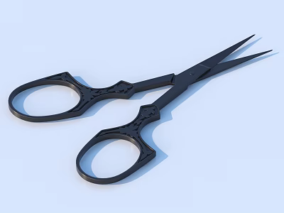 Modern Black Scissors With Sleek Design And Sharp Blades For Daily Use 3d model
