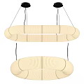 Elegant Modern Circular Striped Beige Pendant Light Design With Hanging Structure 3d model