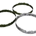 Circular Garden Landscape Design Featuring Green Plants And White Ring Structures