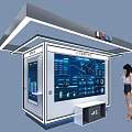 Smart Service Kiosk With Digital Screens Data Displays And Staff Assistant