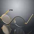 Stylish Round Eyeglasses With Black And Gold Frame For Fashionable Appearance