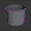 Gray Cylindrical Industrial Metal Container With Rimmed Edge And Side Ladder Structure
