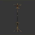 Elegant Gold And Black Coat Rack With Multiple Hooks And Circular Base Ornate Design Style