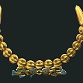 Exquisite Gold Jewelry Necklace With Turquoise Accents Intricate Carved Beads And Decorative Pendant