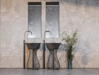 Modern sink wash basin 3d model