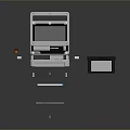 3D Model Display of Disassembled Computer Components with Floating Screen Keyboard and Motherboard