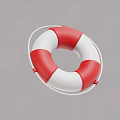 Amusement Park Playground Equipment Red And White Circular Safety Flotation Ring