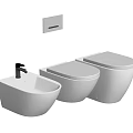 Modern White Wall Mounted Toilets With Sleek Design In Bathroom Interior