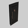 Security Door Designs Featuring Black And Light Wood With Decorative Knocker And Sleek Lines