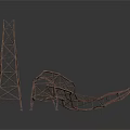 Abstract Metal Structure Building Model With Modern Artistic Design And Complex Framework