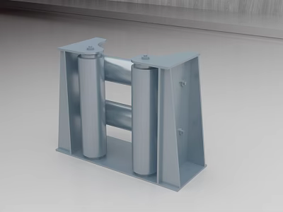 Marine Ship Metal Roller Bracket Heavy Duty Construction for Cable Guidance 3d model