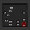 Control Panel Device With Multiple Buttons And Red Power Button Interface