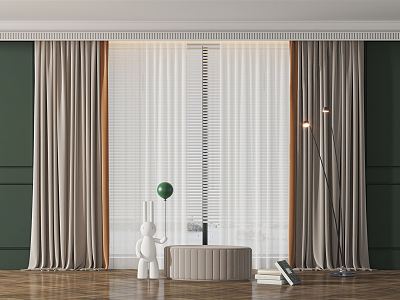 modern curtain gray curtain gauze curtain model